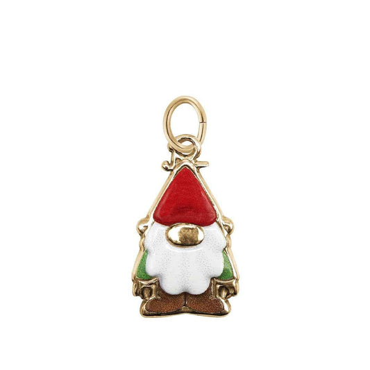 Gnome Painted Charm in 14K Yellow Gold