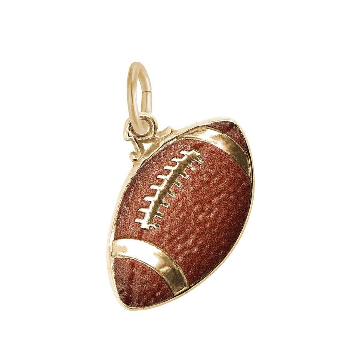 Football Painted Charm in 14K Yellow Gold