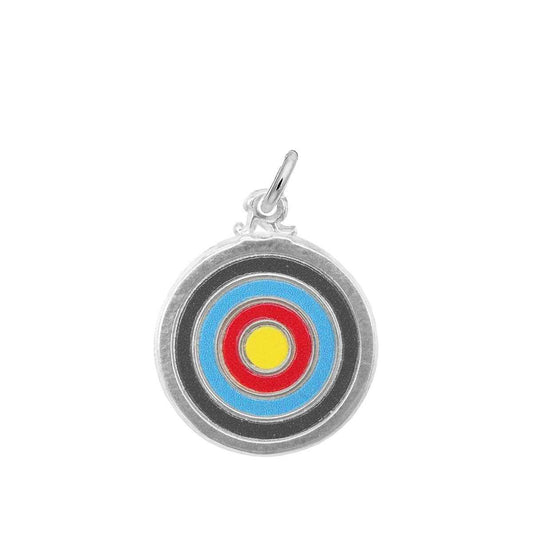 Target Painted Charm in Sterling Silver