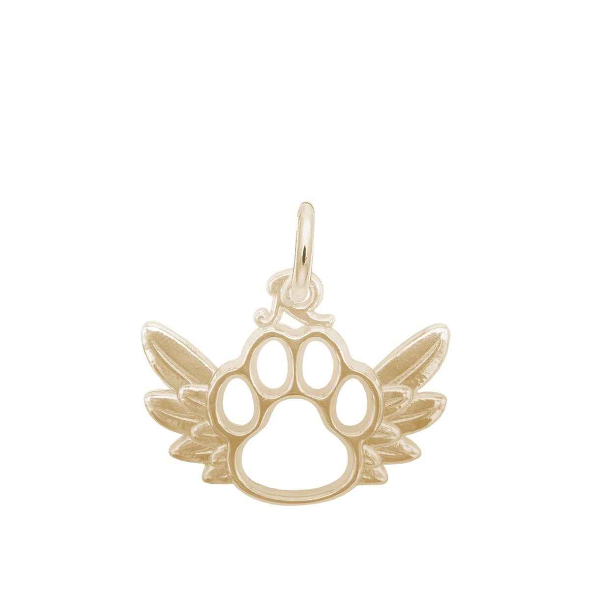Paw & Wings Charm in 14K Yellow Gold