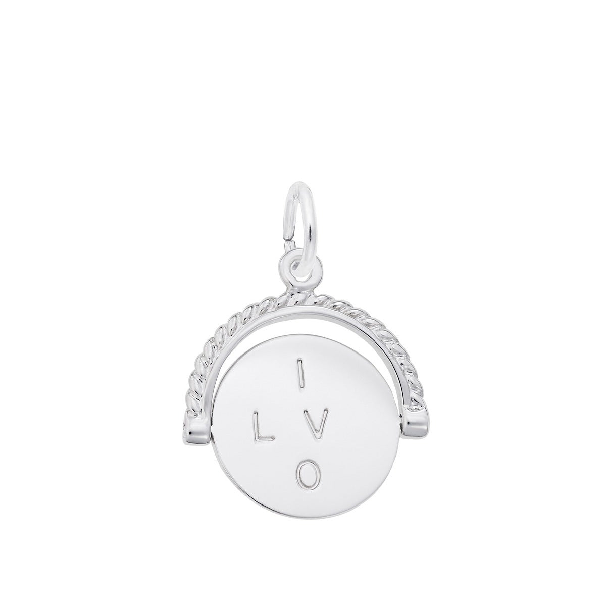 I Love You Spinner Charm in Sterling Silver
