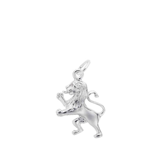 Fighting Lion Charm in Sterling Silver