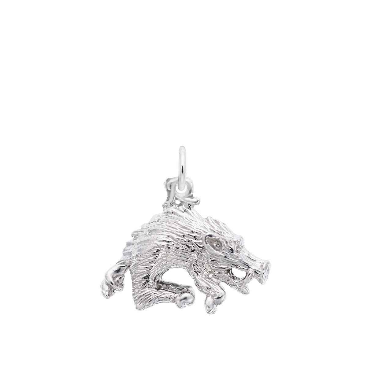 Wild Boar Charm in Sterling Silver