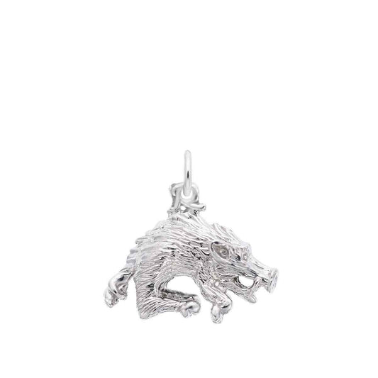Wild Boar Charm in Sterling Silver