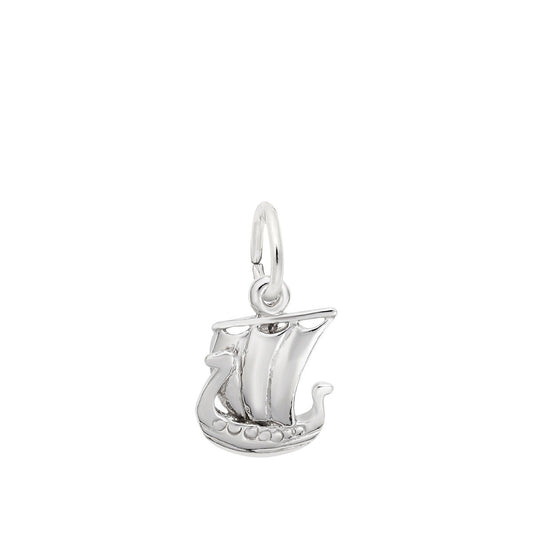 Viking Longship Charm in Sterling Silver