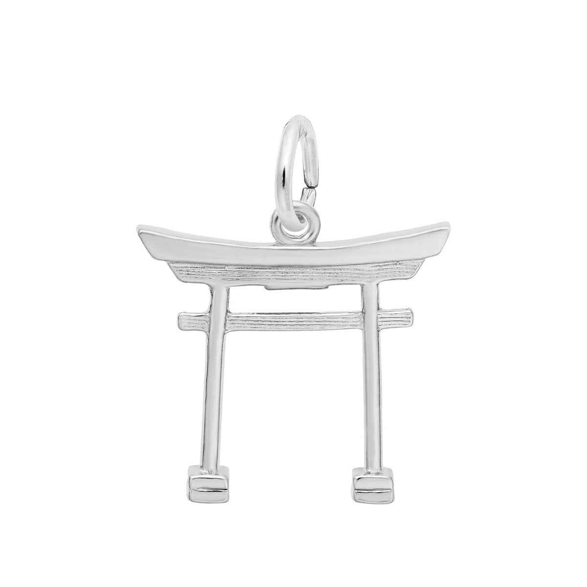 Japanese Torii Gate Charm in Sterling Silver