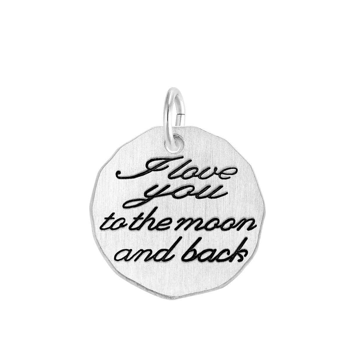 I Love You To The Moon Charm in Sterling Silver