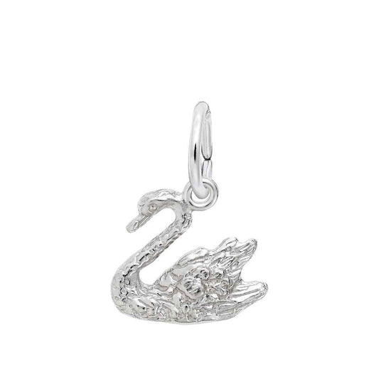 Swan Charm in Sterling Silver