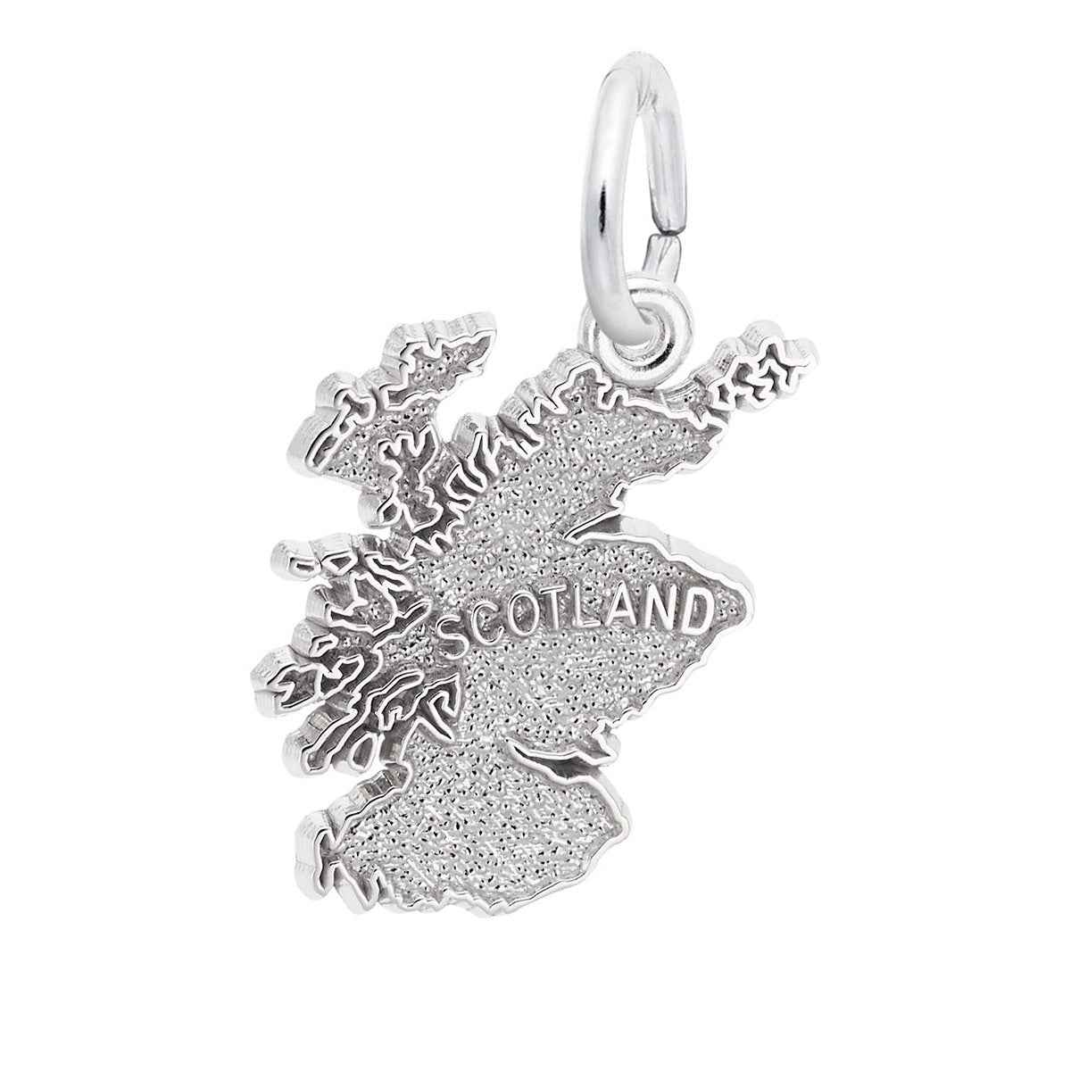 Scotland Map Charm in Sterling Silver