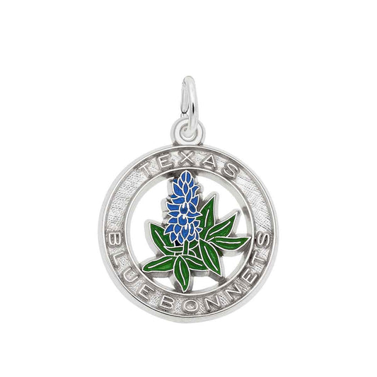 Texas Bluebonnets Charm in Sterling Silver
