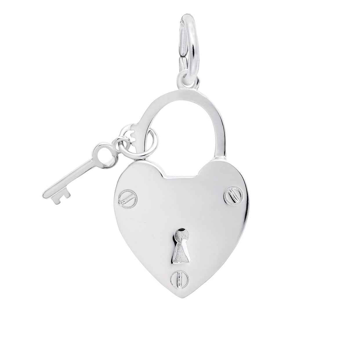 Locked With Love Charm in Sterling Silver
