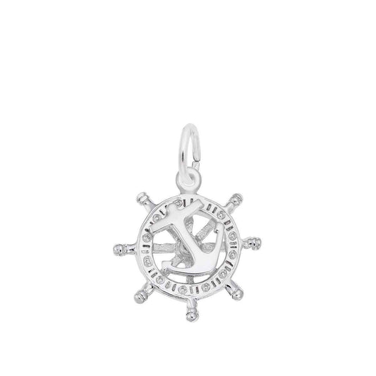 Wheel & Anchor Charm in Sterling Silver