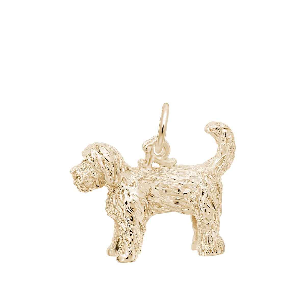 Labradoodle Charm in 14K Yellow Gold