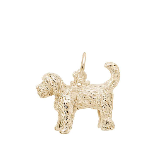Labradoodle Charm in 14K Yellow Gold