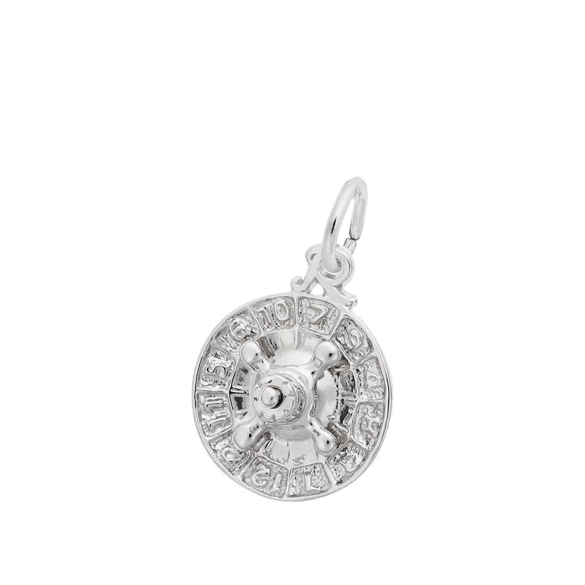 Roulette Wheel Charm in Sterling Silver