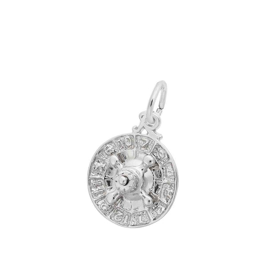 Roulette Wheel Charm in Sterling Silver