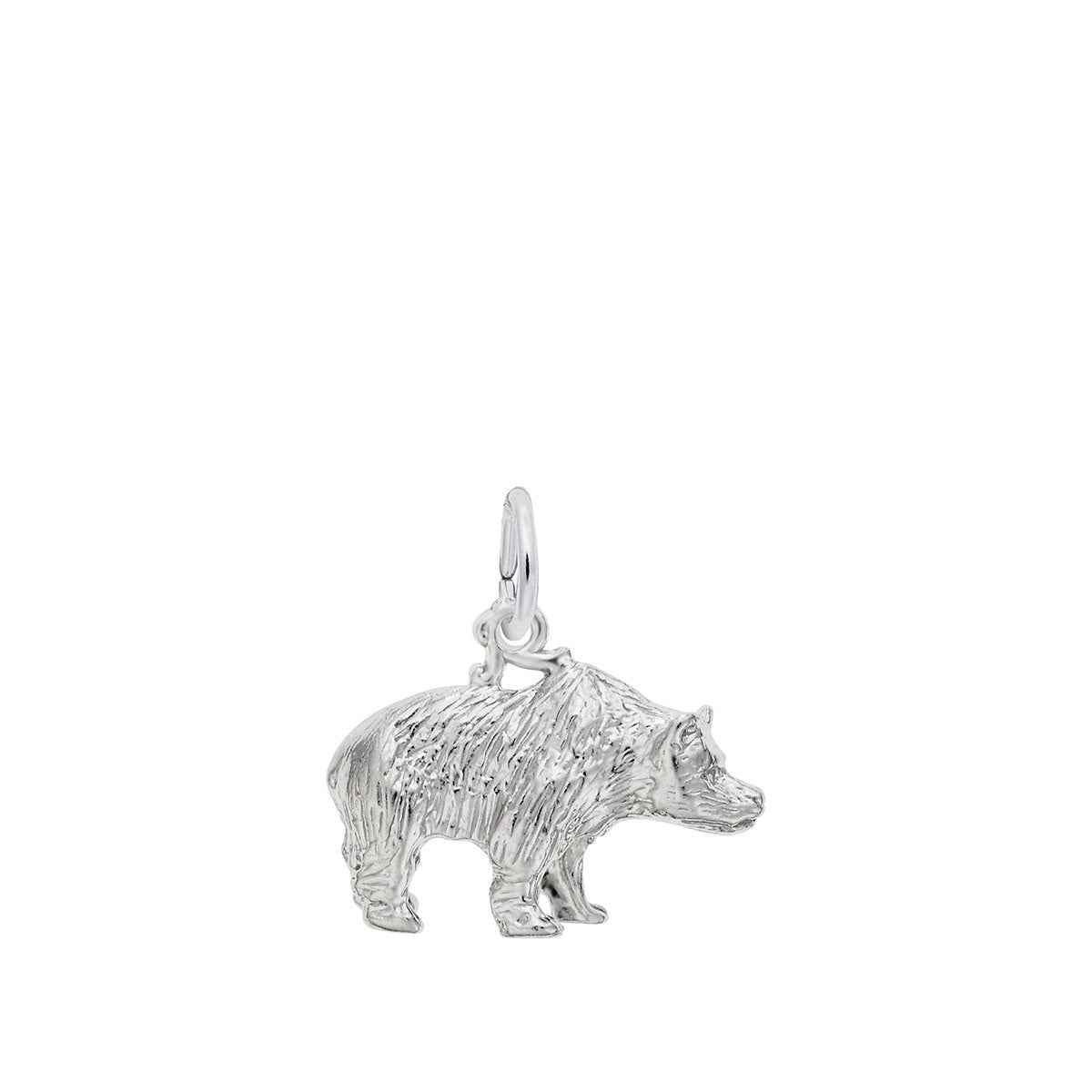 Grizzly Bear Charm in Sterling Silver