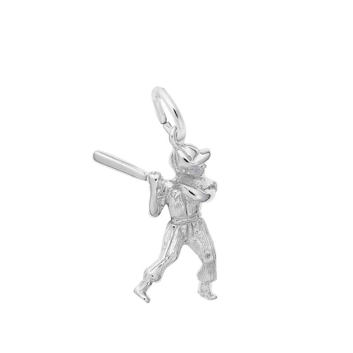 Baseball Player Charm in Sterling Silver