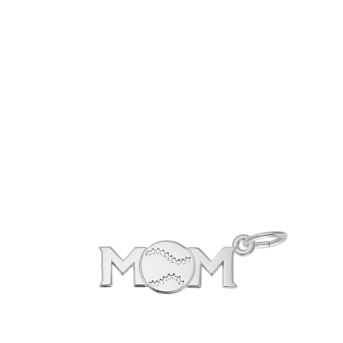 Baseball Mom Charm in Sterling Silver
