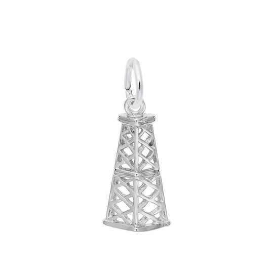 Oil Rig Charm in Sterling Silver