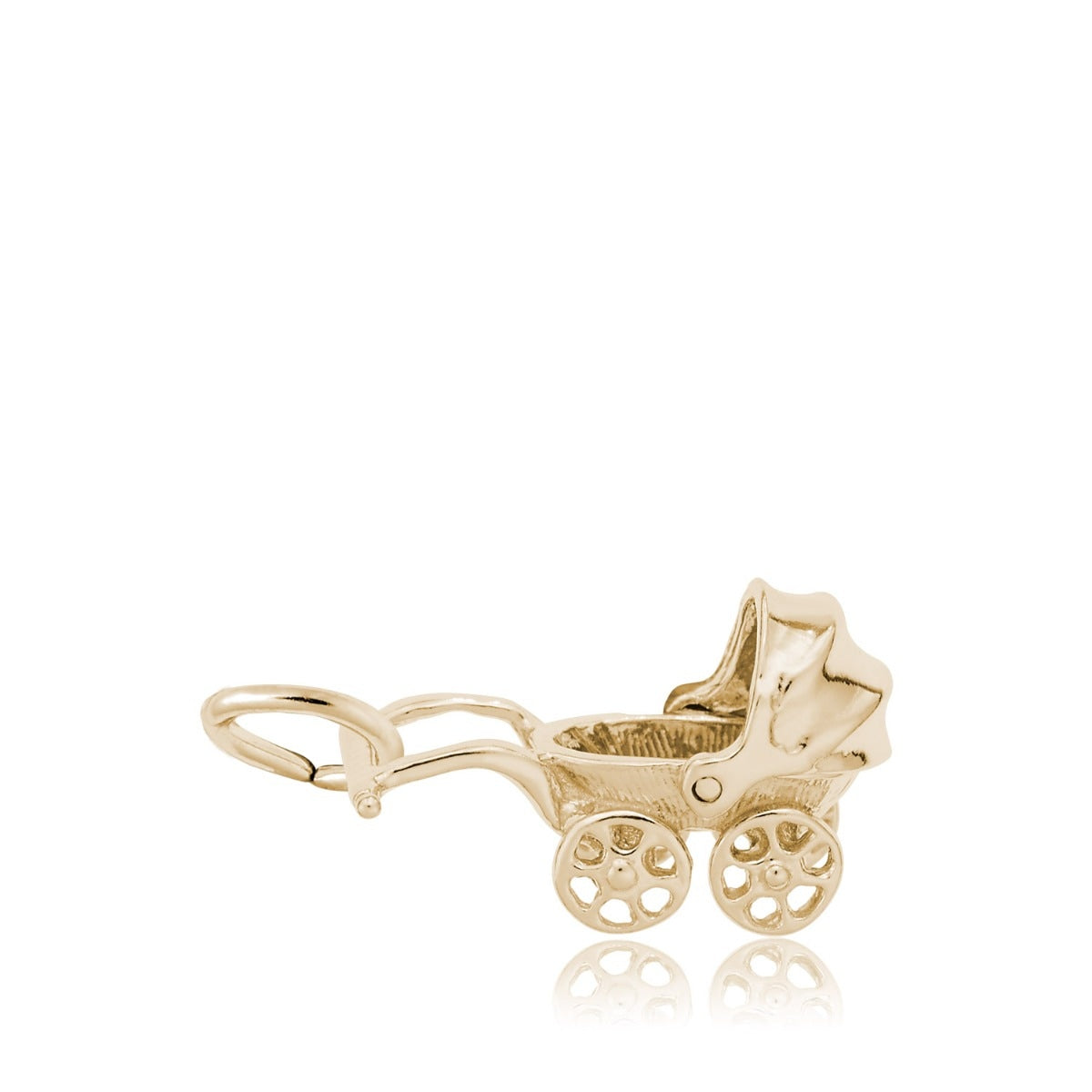 Baby Carriage Charm in 14K Yellow Gold