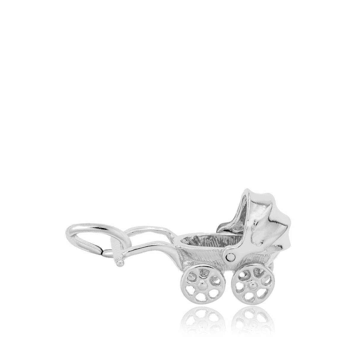 Baby Carriage Charm in Sterling Silver