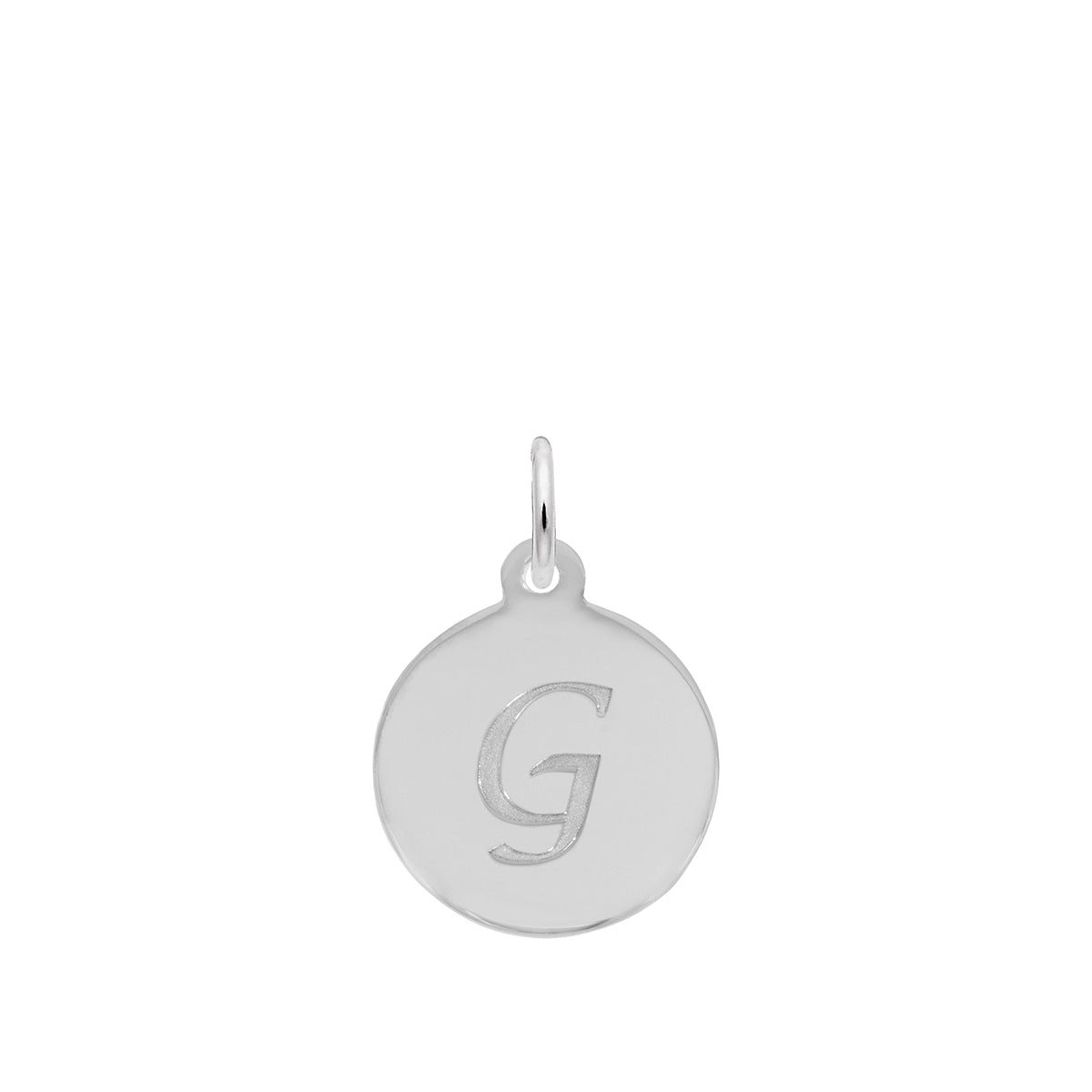 Petite Initial G Disc Charm in Sterling Silver
