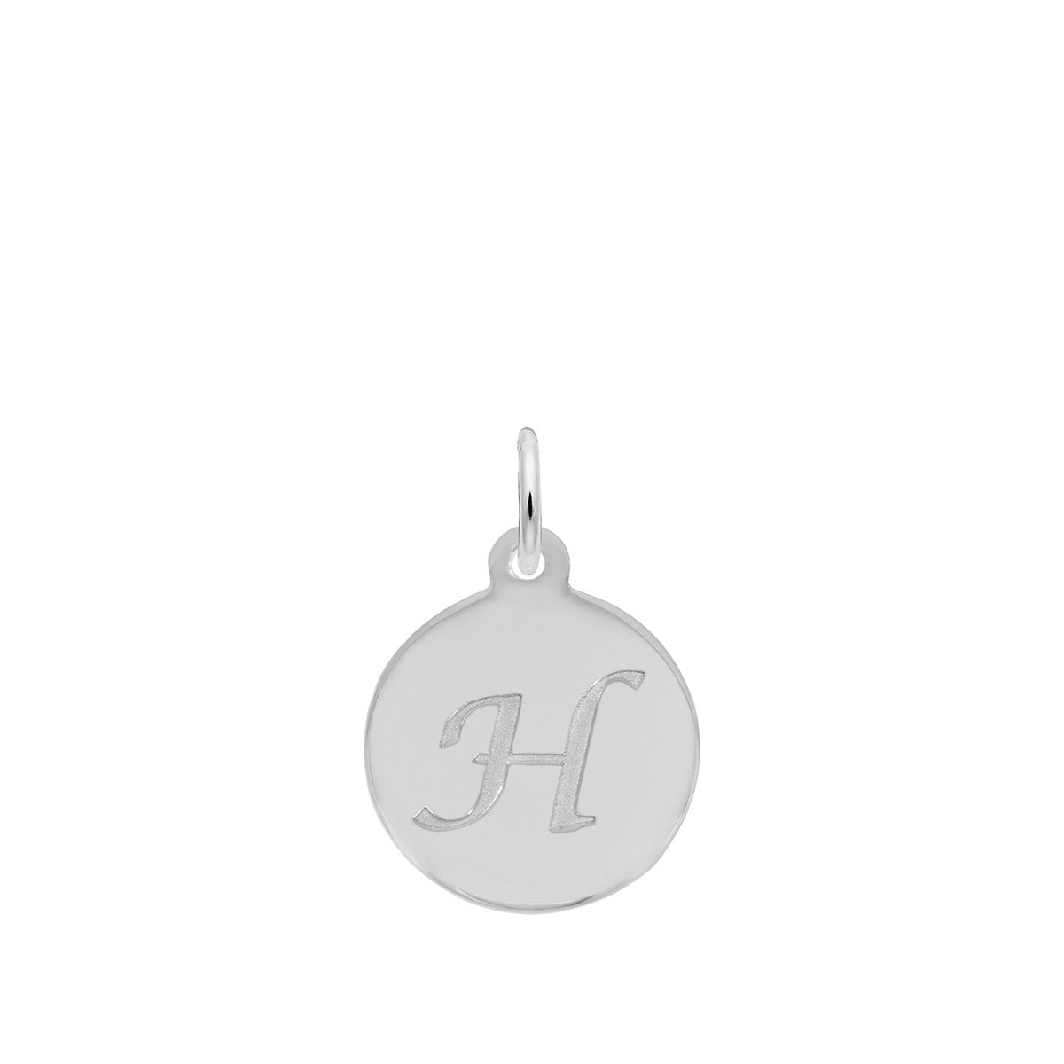 Petite Initial H Disc Charm in Sterling Silver