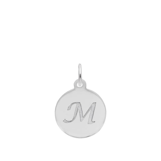 Petite Initial M Disc Charm in Sterling Silver