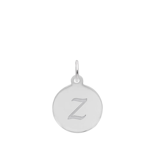Petite Initial Z Disc Charm in Sterling Silver