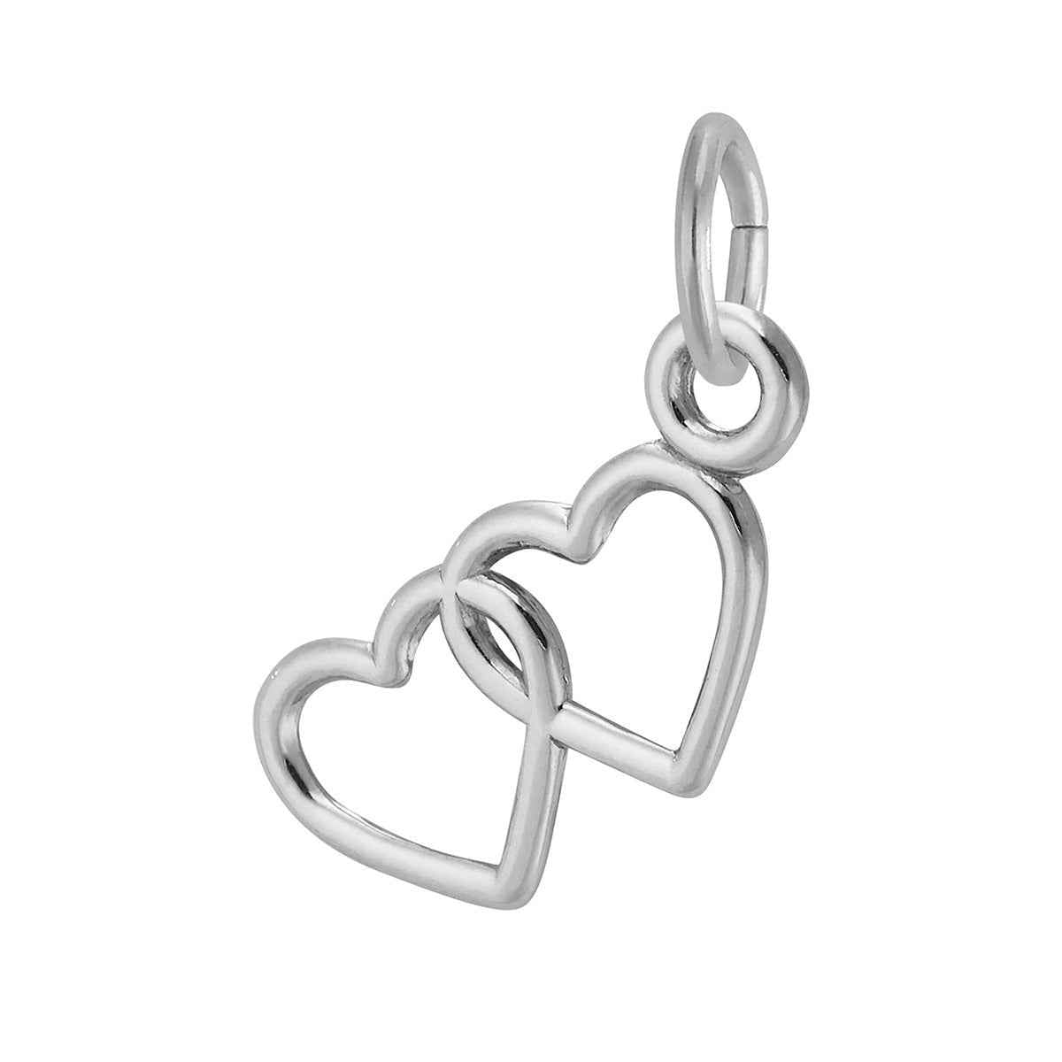 Two Hearts Entwined Charm in Sterling Silver