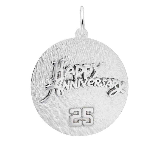 25 Anniversary Charm in Sterling Silver