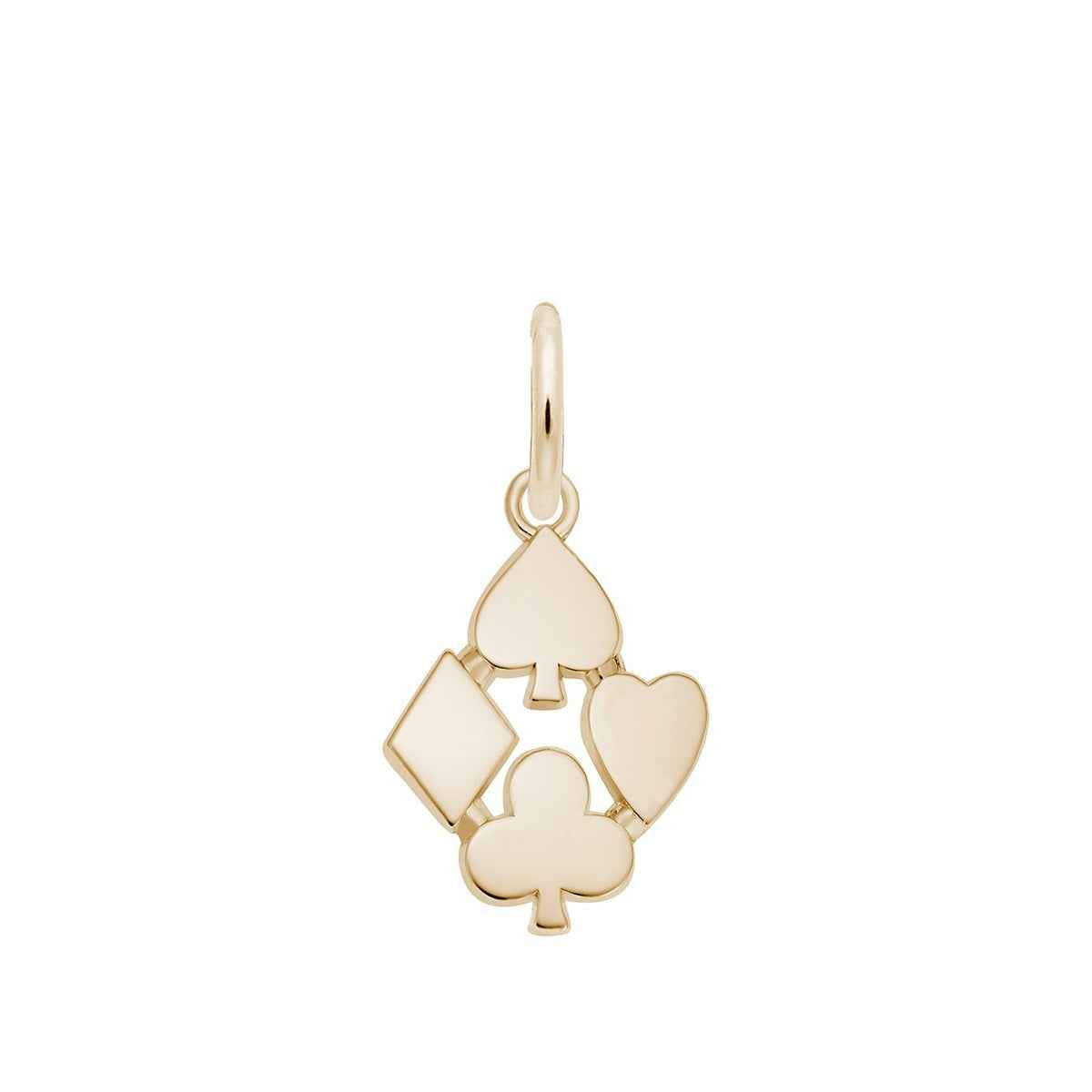Playing Card Symbols Charm in 14K Yellow Gold