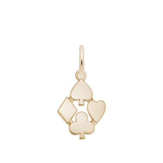 Playing Card Symbols Charm in 14K Yellow Gold