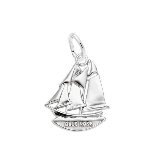 Blue Nose Nova Scotia Charm in Sterling Silver