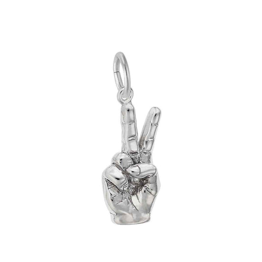 Peace Hand Charm in Sterling Silver