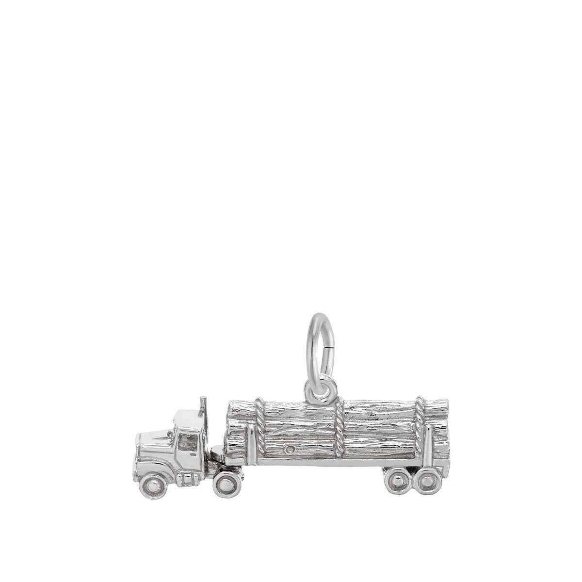 Log Truck Charm in Sterling Silver