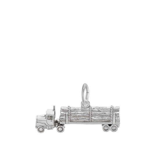 Log Truck Charm in Sterling Silver