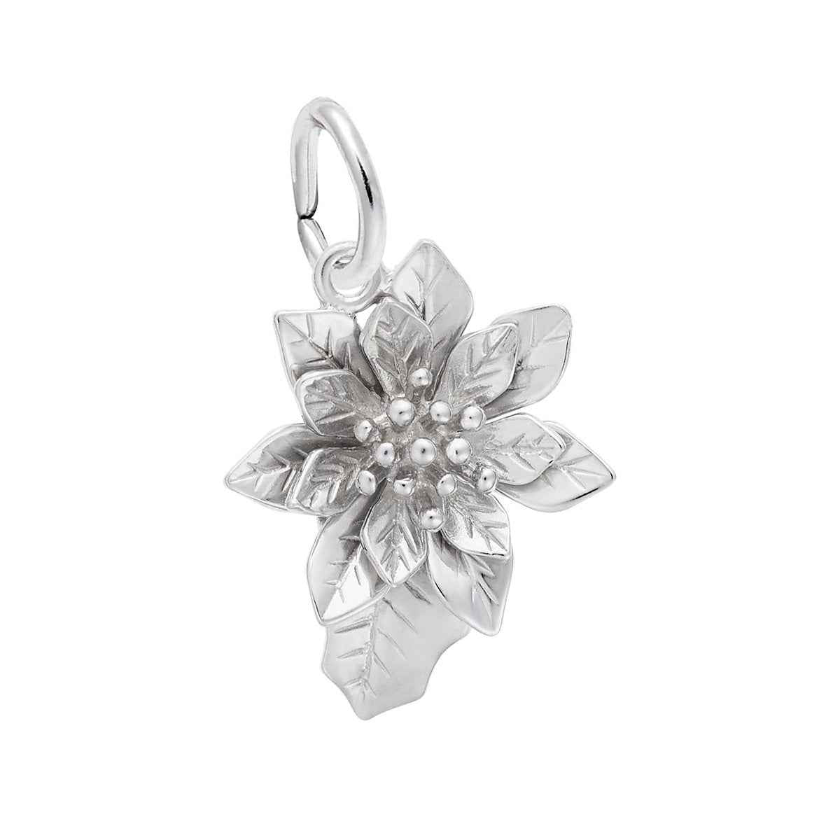 Poinsettia Charm in Sterling Silver