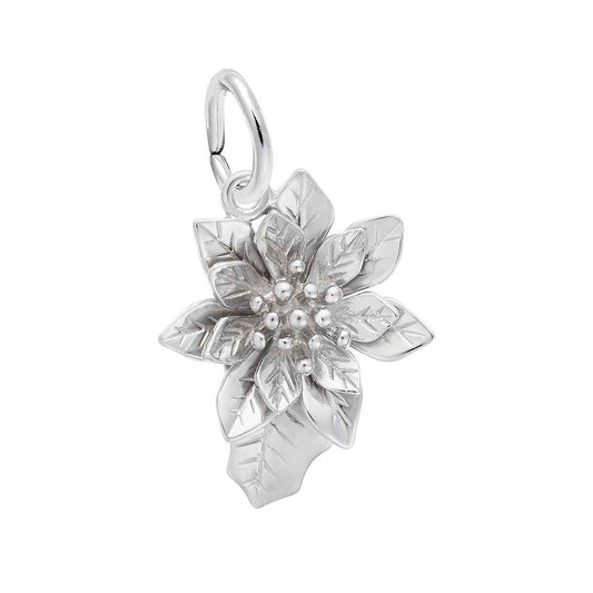 Poinsettia Charm in Sterling Silver