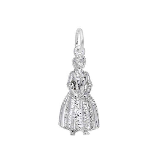 Colonial Woman Charm in Sterling Silver