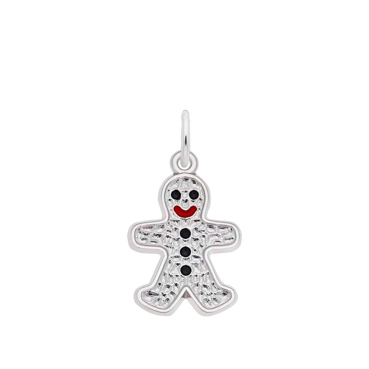 Gingerbread Man Charm in Sterling Silver