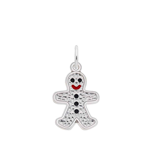 Gingerbread Man Charm in Sterling Silver
