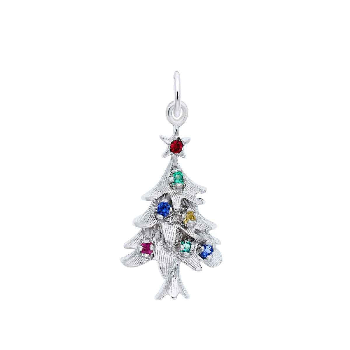 Christmas Tree & Ornaments Charm in Sterling Silver