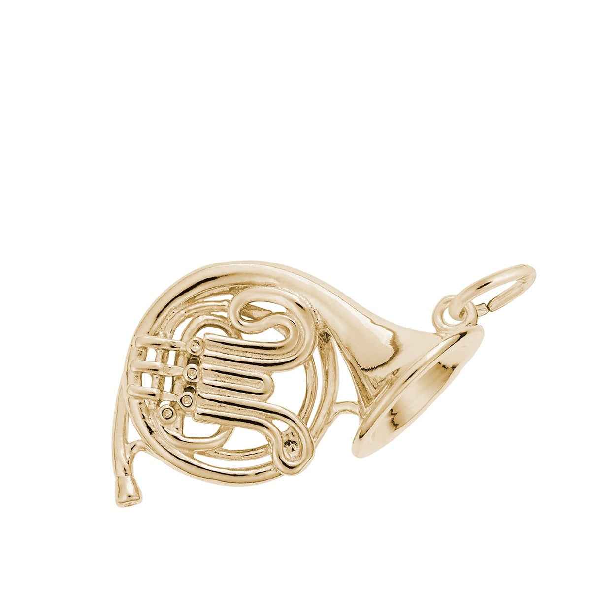 French Horn Charm in 14K Yellow Gold