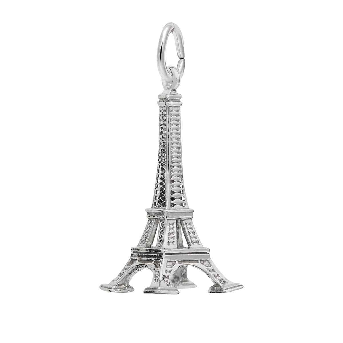Polished Eiffel Tower Charm in Sterling Silver