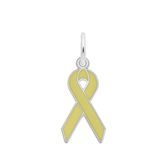 Yellow Ribbon Charm in Sterling Silver