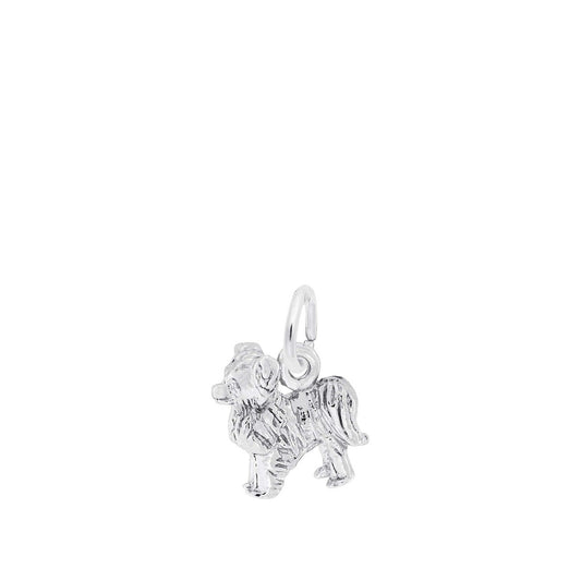 Dog Papillon Charm Sterling Silver