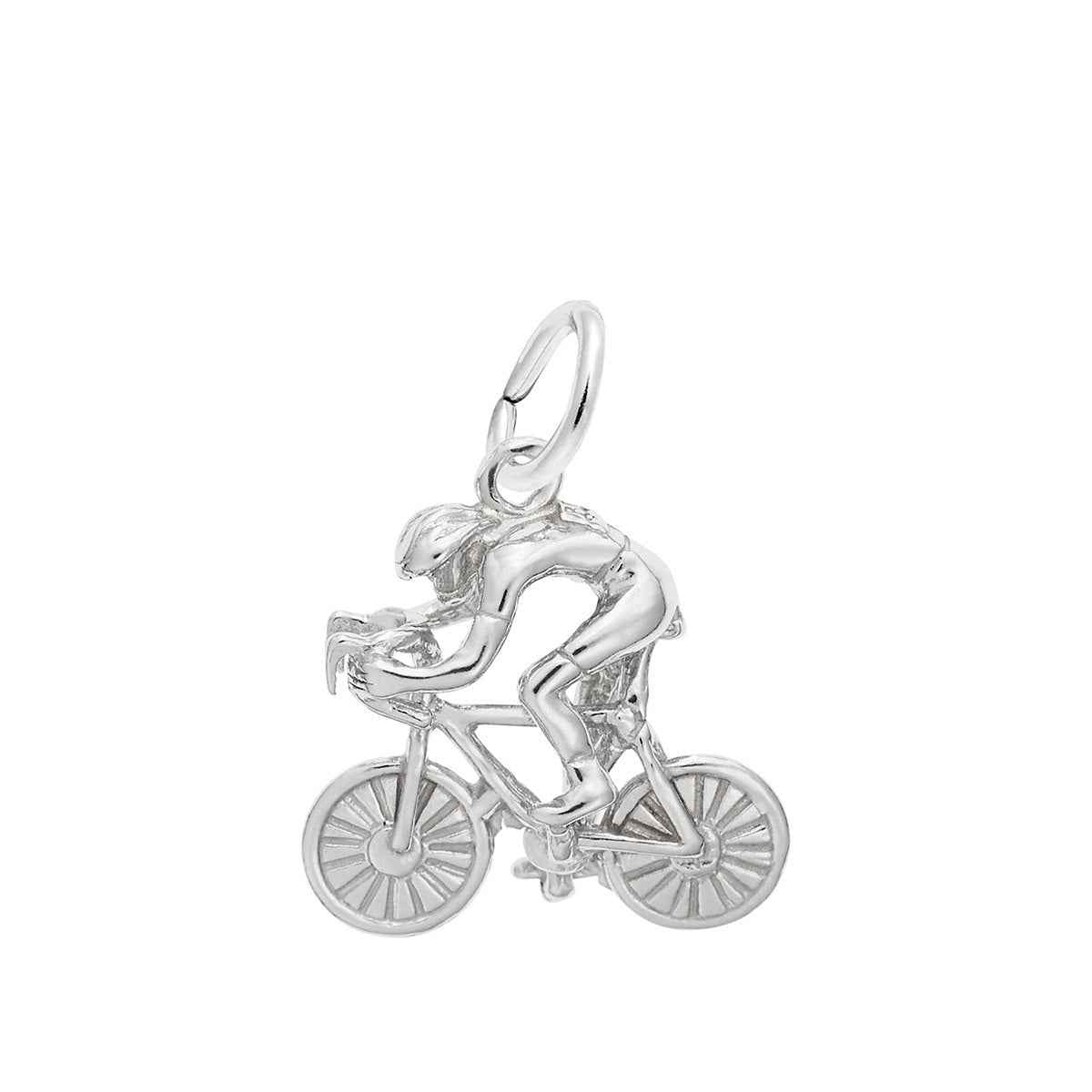 Cyclist Charm in Sterling Silver