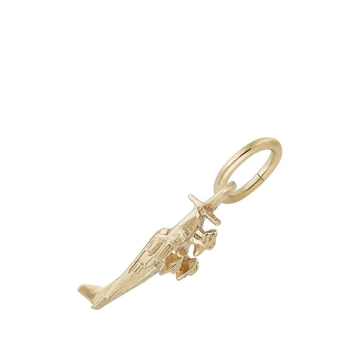 Single Engine Airplane Charm in 14K Yellow Gold